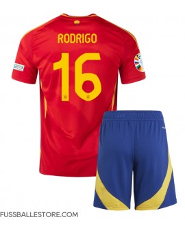 Günstige Spanien Rodri Hernandez #16 Heimtrikotsatz Kinder EM 2024 Kurzarm (+ Kurze Hosen)